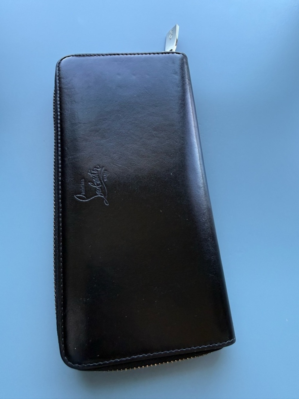 Christian Louboutin Panettone Wallet, Black With Gold Logo Embroidery, RARE - Picture 8 of 16